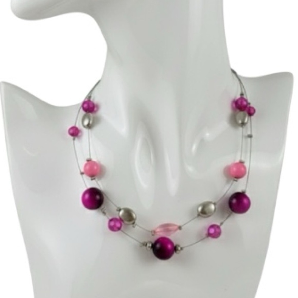 Beaded Necklace. Length 16-19”, costume jewelry, Vibrant, Colorful, pastel